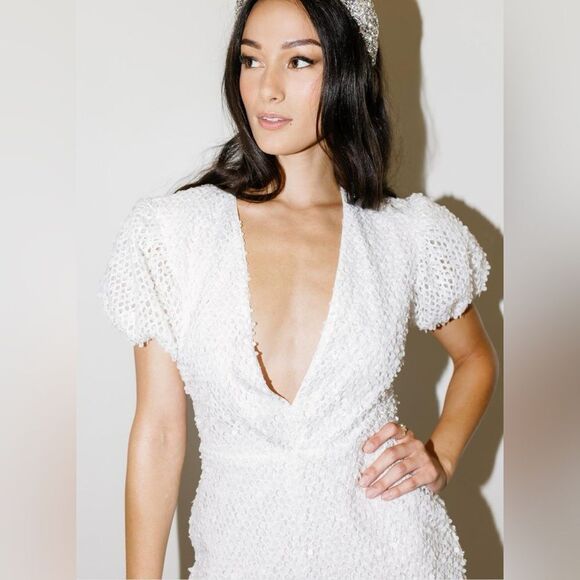 Anthropologie Watters Fizz V-Neck Short-Sleeve
Sequined Romper/ size 16 W - Picture 4 of 12